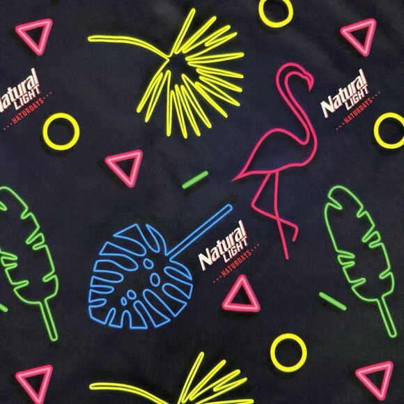 Tropical Bros Natural Light Shirt Mens XL Naturday Retro Flamingo Beer Hawaiian - Picture 5 of 10